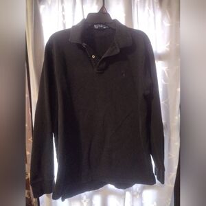 Rare, Polo Ralph Lauren Black Fleece Lined Long sleeve Polo